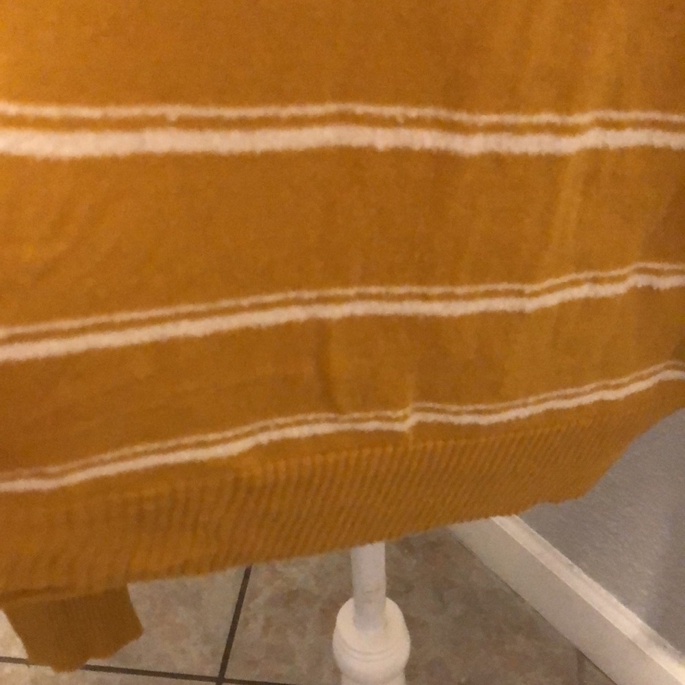 RVCA Mustard Yellow Horizontal Stripe Sweater - Picture 2 of 13